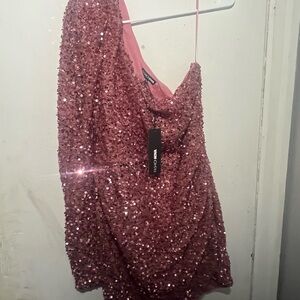 Fashion Nova Rose Gold Sequin Dress